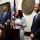 Assistant Attorney General Kristen Clarke speaks at a news conference in Baton Rouge, La., Thursday, June 9, 2022. The U.S. Justice Department announced it is opening a sweeping civil rights investigation into the Louisiana State Police amid mounting evidence that the agency has looked the other way in the face of beatings of mostly Black men, including the deadly 2019 arrest of Ronald Greene. Left to right are U.S. Attorneys Duane A. Evans, Ronald C. Gathe Jr., and Brandon B. Brown, right.